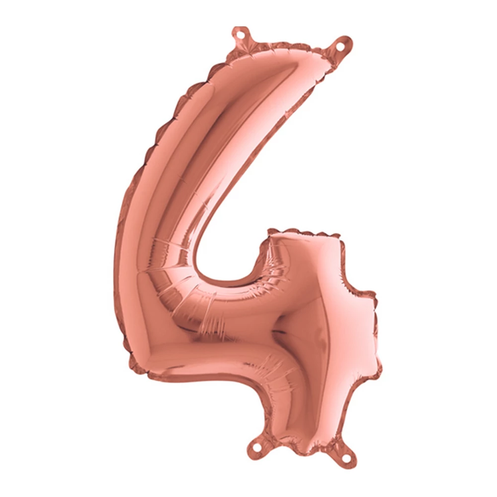MiniShape - rosegold 4-es szám fólia lufi