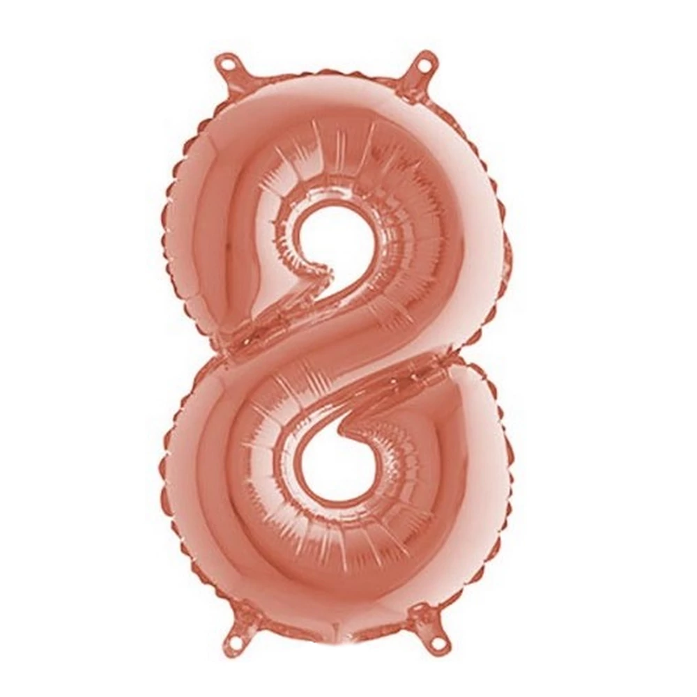 MiniShape - rosegold 8-as szám fólia lufi