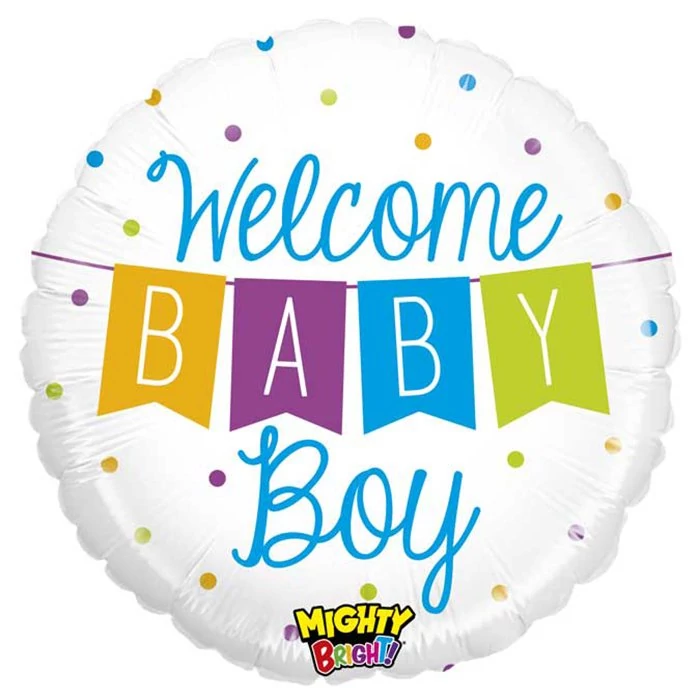 53 cm-es Welcome Baby Boy fólia lufi