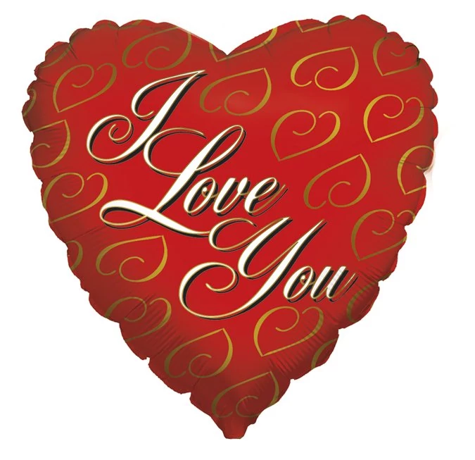 46 cm-es I love you feliratos szív fólia lufi