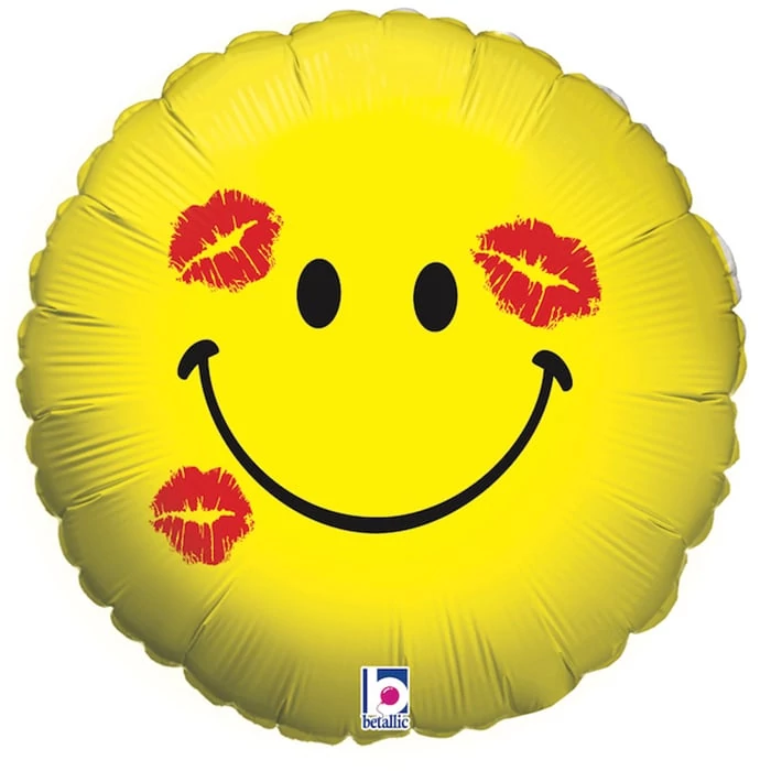 45 cm-es Smile kiss - kerek fólia lufi
