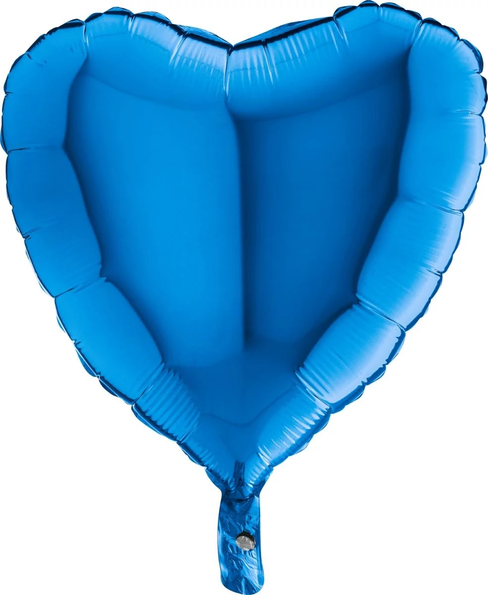 45 cm-es kék szív fólia lufi