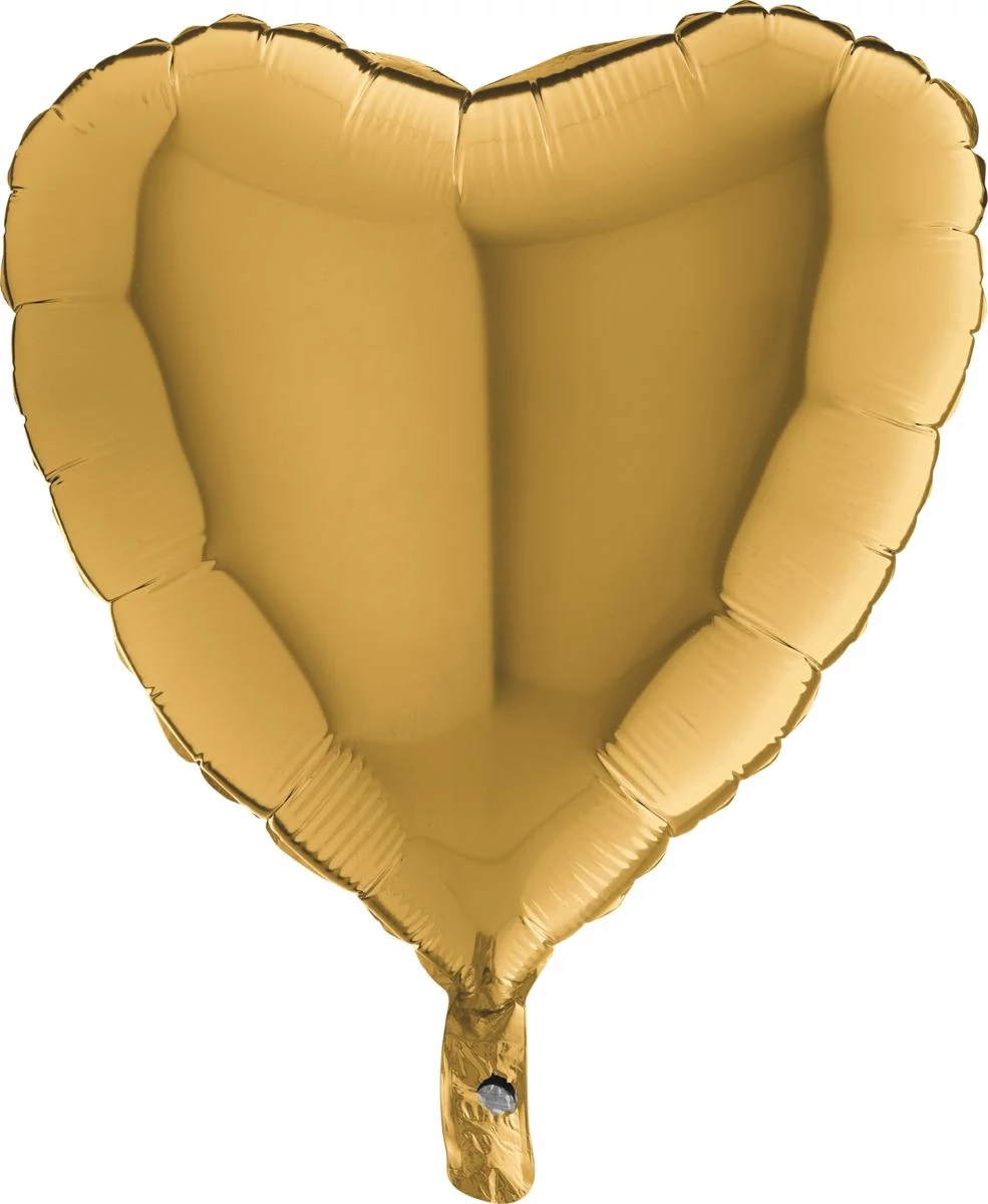 45 cm-es arany szív fólia lufi