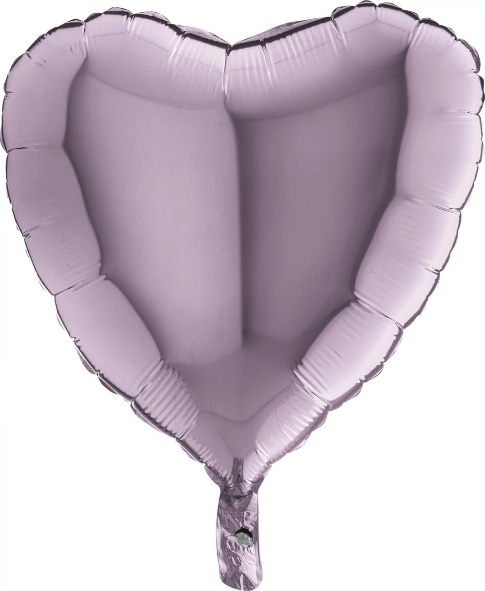 45 cm-es világoslila szív fólia lufi
