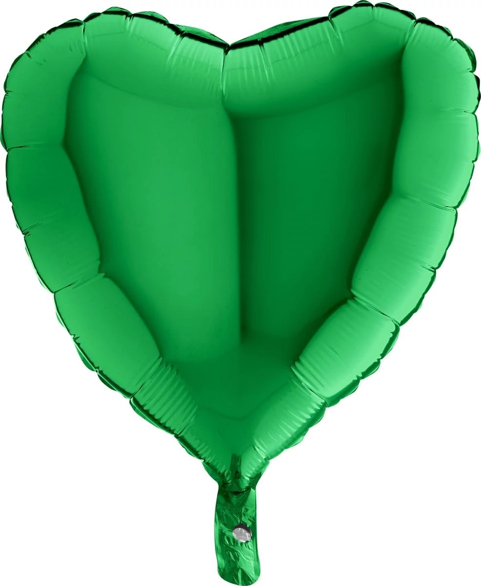 45 cm-es zöld szív fólia lufi