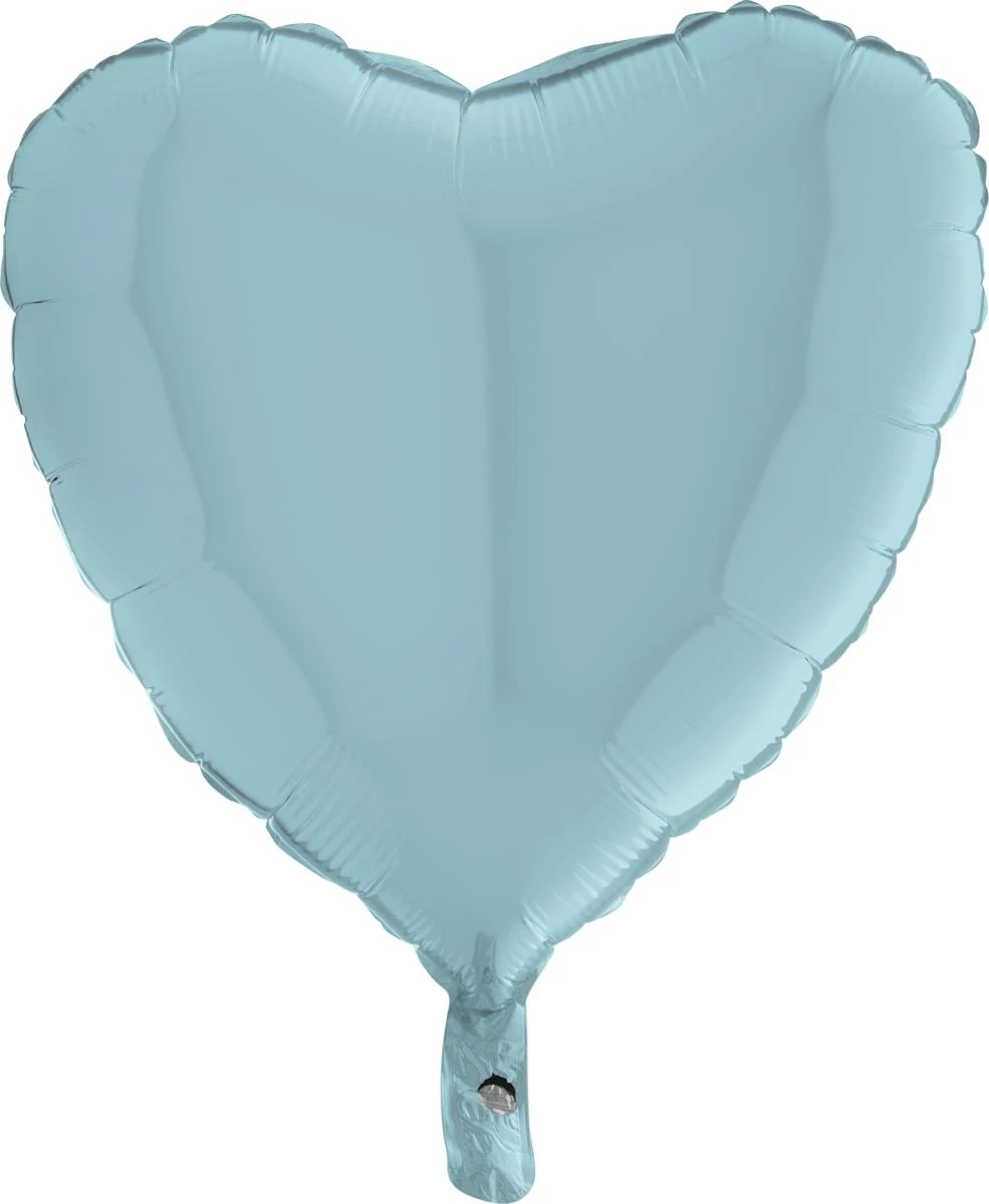 45 cm-es világoskék szív fólia lufi