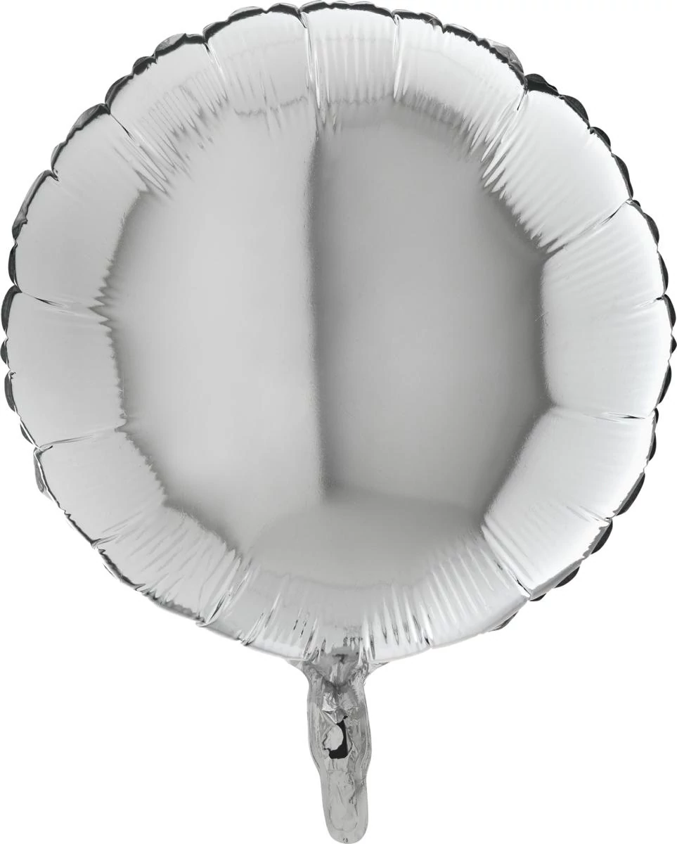 45 cm-es ezüst kerek fólia lufi