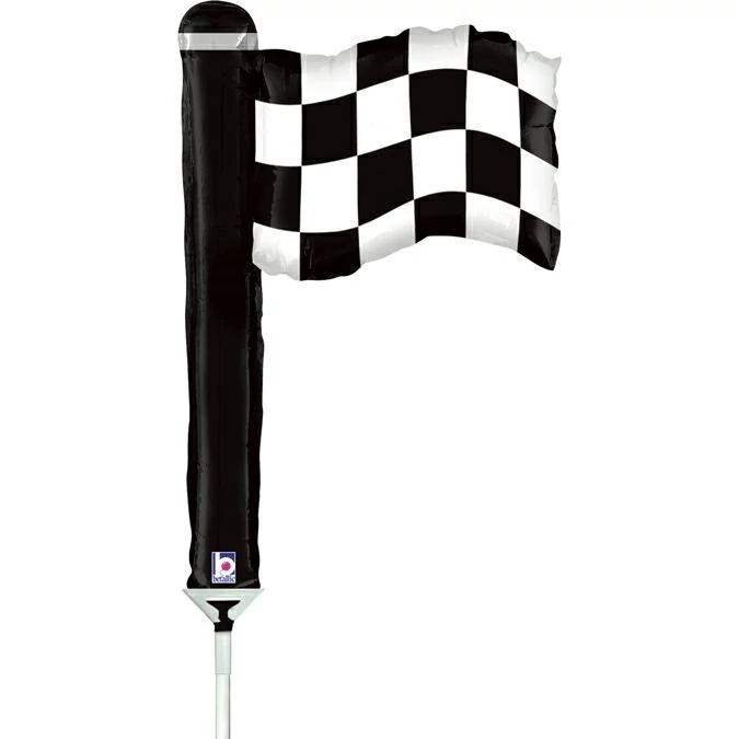 35 cm-es kockás zászló fólia lufi