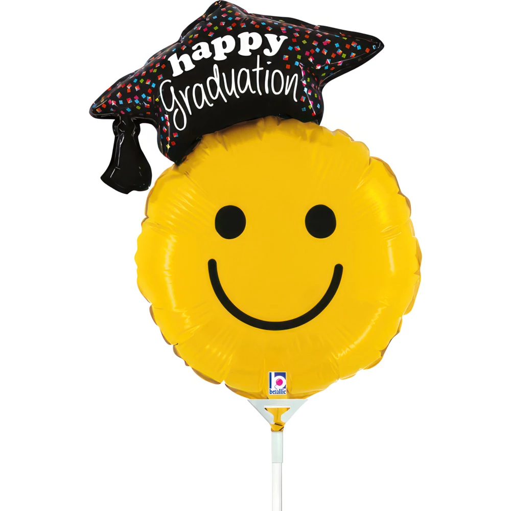 35 cm-es Happy Graduation smiley fólia lufi