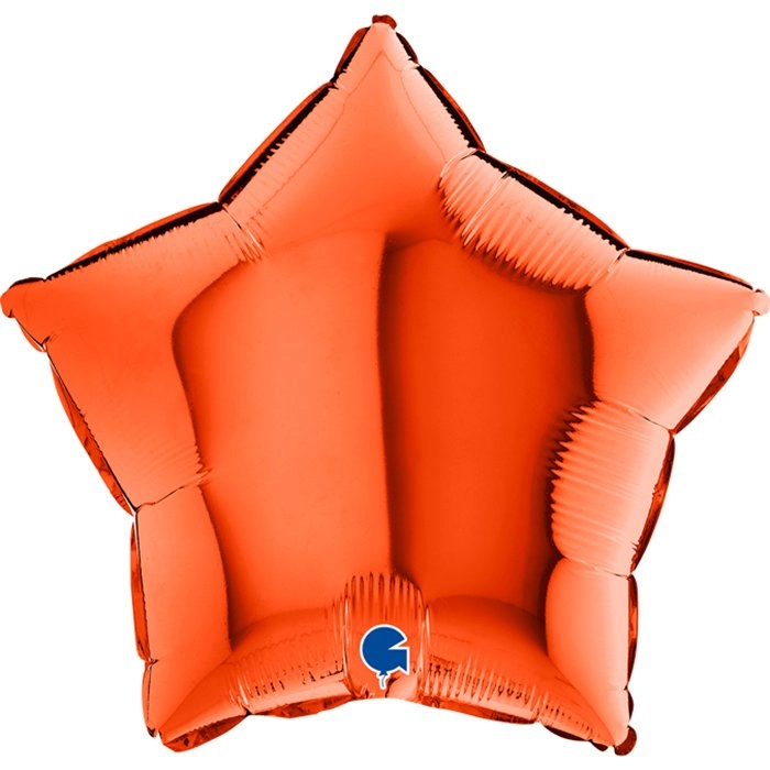 45 cm-es csillag alakú narancsszínű fólia lufi