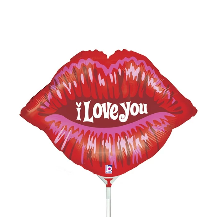 35 cm-es Csókos száj I Love You fólia lufi