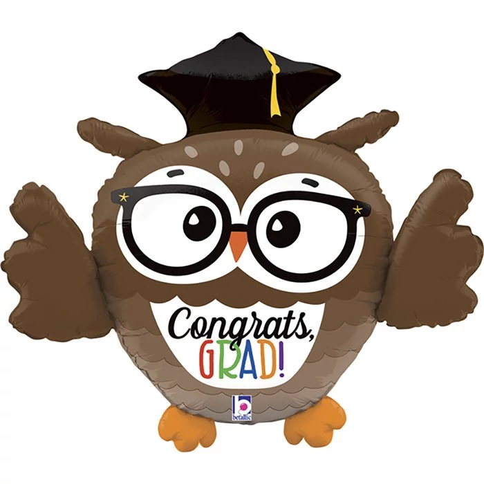 56 cm-es Congrats Grad szemüveges bagoly fólia lufi