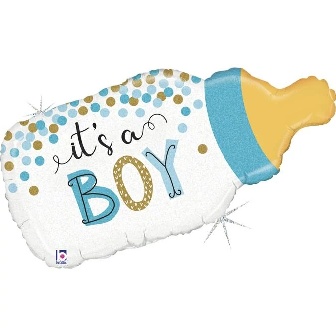 84 cm-es It's a Boy kék cumisüveg fólia lufi