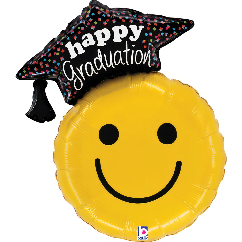 66 cm-es Happy Graduation smiley fólia lufi