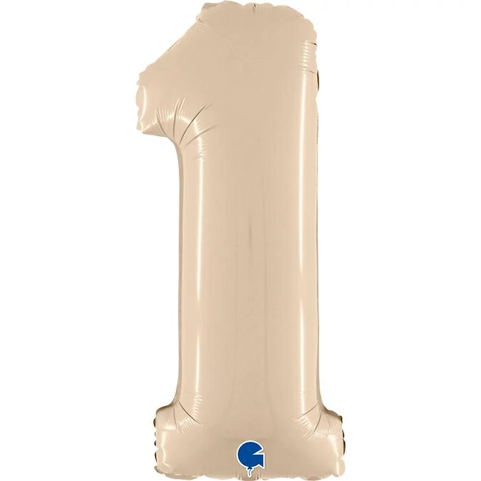 JuniorShape - satin krém 1-es szám fólia lufi