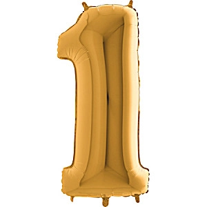 JuniorShape - arany színű 1-es szám fólia lufi