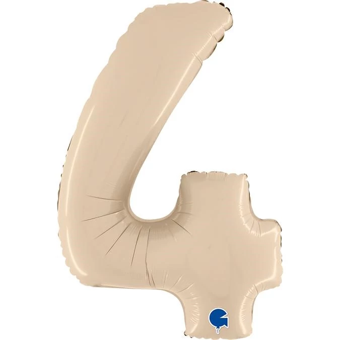 JuniorShape - satin krém 4-es szám fólia lufi