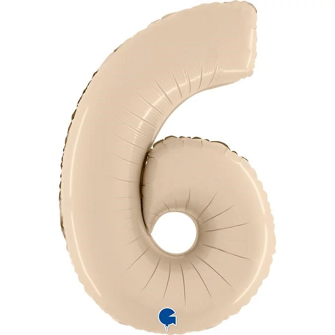 JuniorShape - satin krém 6-os szám fólia lufi