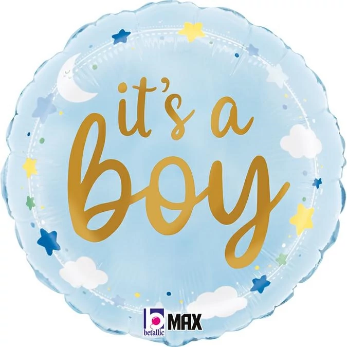 45 cm-es It's a Boy felhős fólia lufi