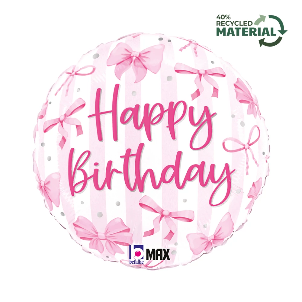 45 cm-es masnis pink Happy birthday fólia lufi