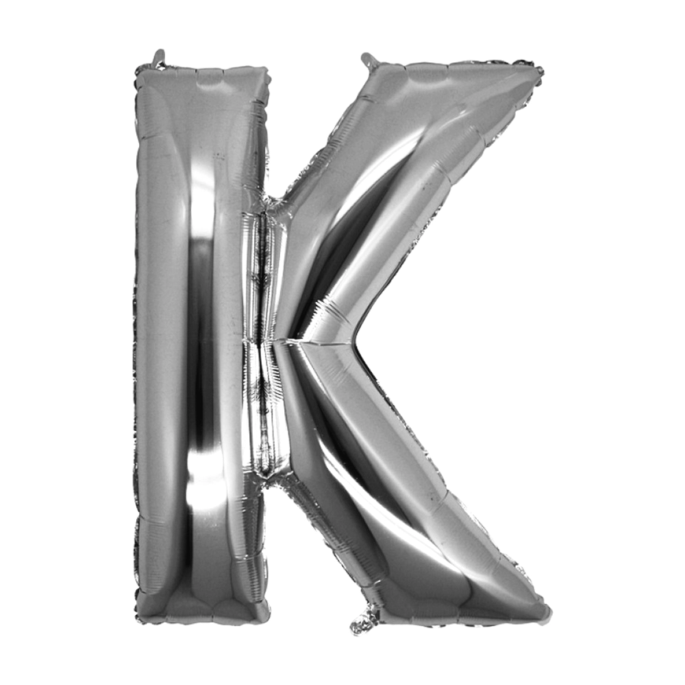 MegaShape - ezüst színű K betű fólia lufi