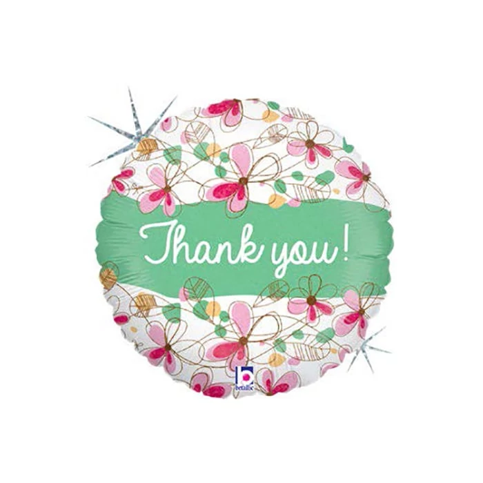 23 cm-es Thank You pillangós fólia lufi