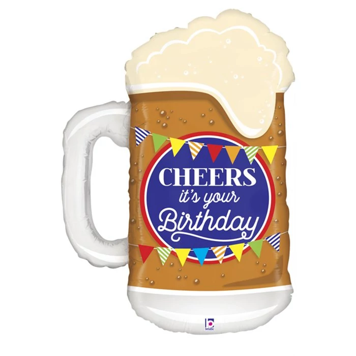 86 cm-es Cheers It's your Birthday söröskorsó fólia lufi