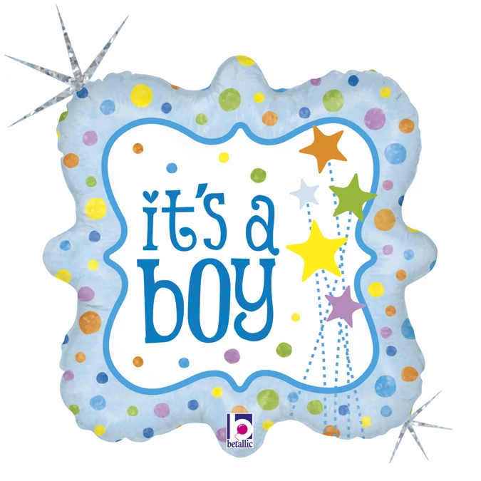 45 cm-es It's a Boy csillagos fólia lufi