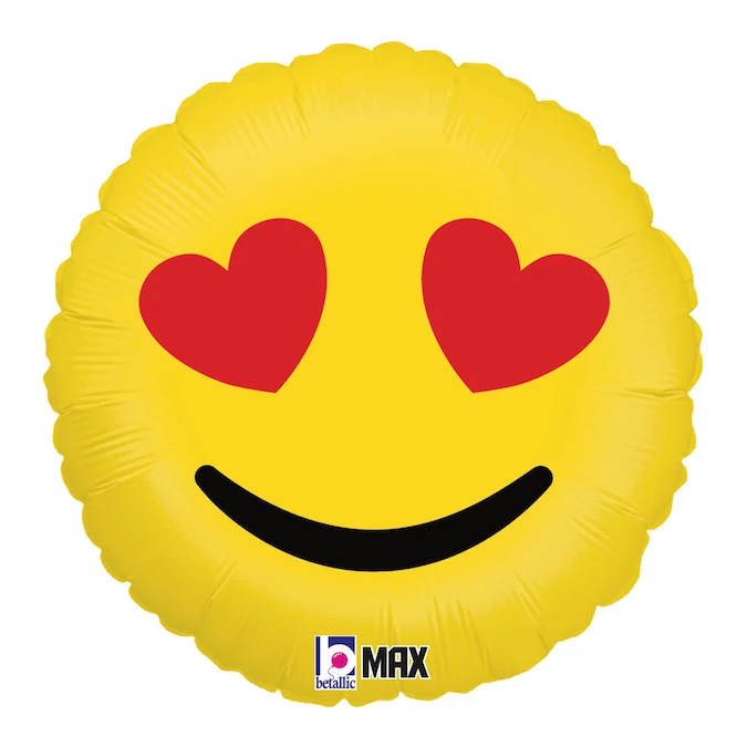 46 cm-es Emoji Hearts fólia lufi