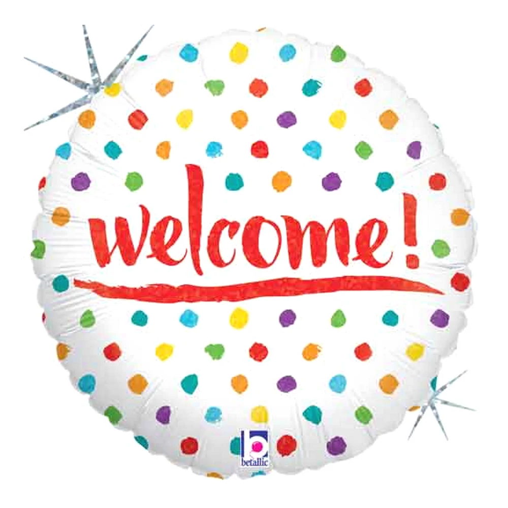 45 cm-es Welcome Dots hologrammos fólia lufi