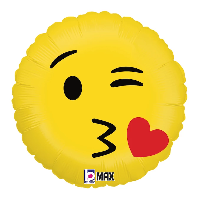 46 cm-es Emoji-Kiss fólia lufi