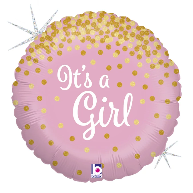 45 cm-es It's a Girl csillogó fólia lufi