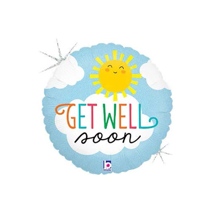45 cm-es Get well soon napocskás fólia lufi