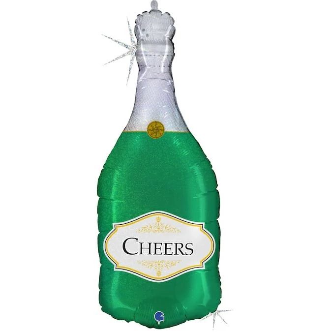 91 cm-es Cheers pezsgősüveg fólia lufi