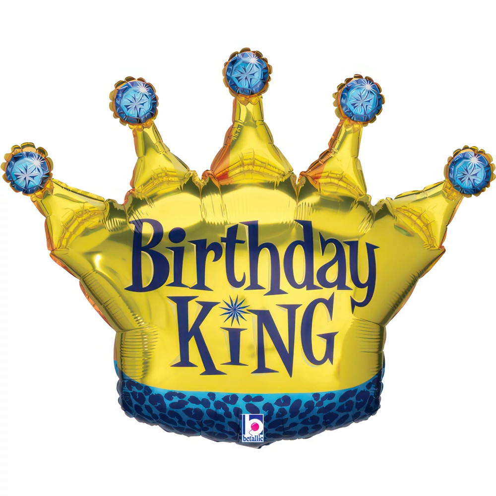 91 cm-es Birthday King korona fólia lufi