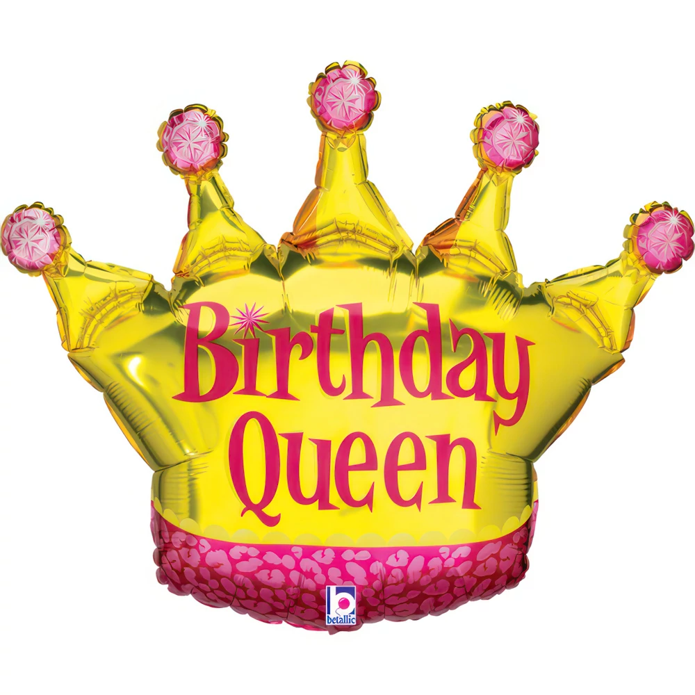 91 cm-es Birthday Queen korona fólia lufi