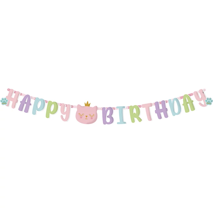 Happy Birthday Cat Princess füzér - 2 méter