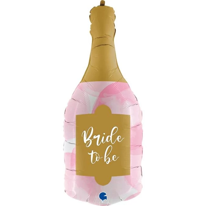 81 cm-es Bride to be pink pezsgősüveg fólia lufi