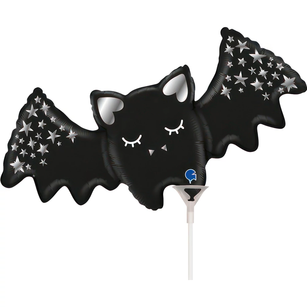 33 cm-es csillogó denevér halloween-i fólia lufi