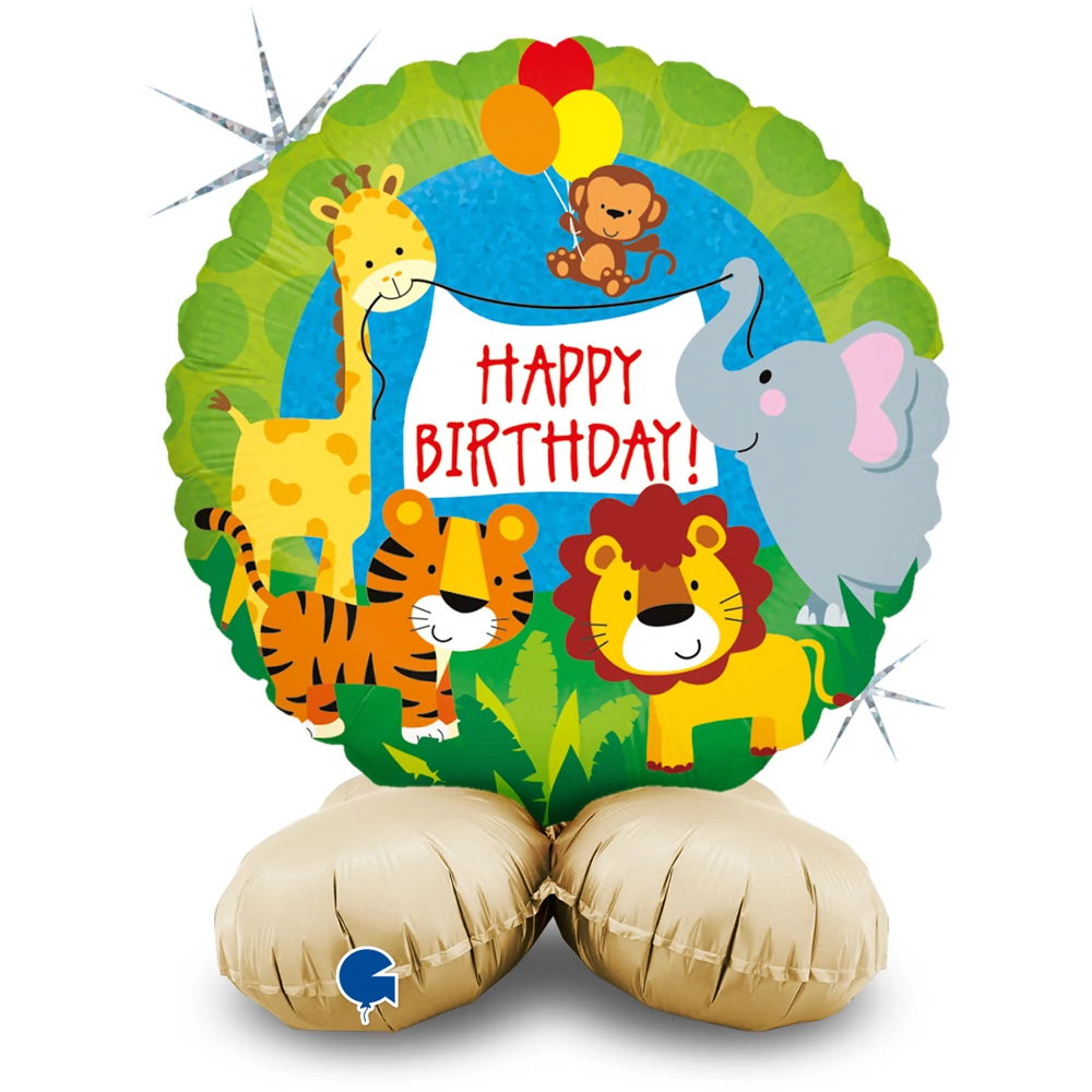45 cm-es Jungle animals fólia lufi levegős állvánnyal