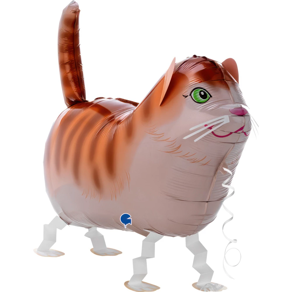 Sétáló macska fólia lufi, 43 cm-es