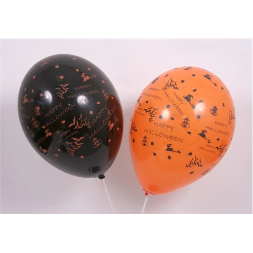 30 cm-es Happy Halloween printelt gumi léggömb - 10 db / csomag