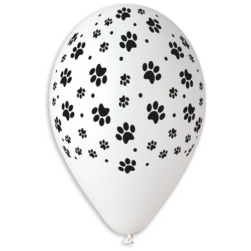 30 cm-es tappancsos fehér gumi léggömb - 10 db / csomag