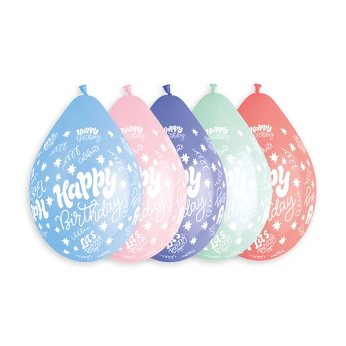 33 cm-es lógatható HB Let's party printelt gumi léggömb 10 db/cs. - 328455