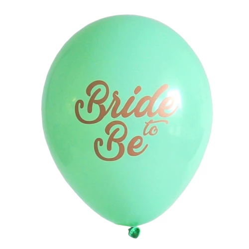 33 cm-es mentazöld bride to be printelt gumi léggömb 10db/cs.