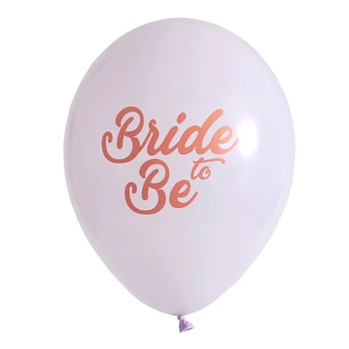 33 cm-es halványlila bride to be printelt gumi léggömb 10db/cs.