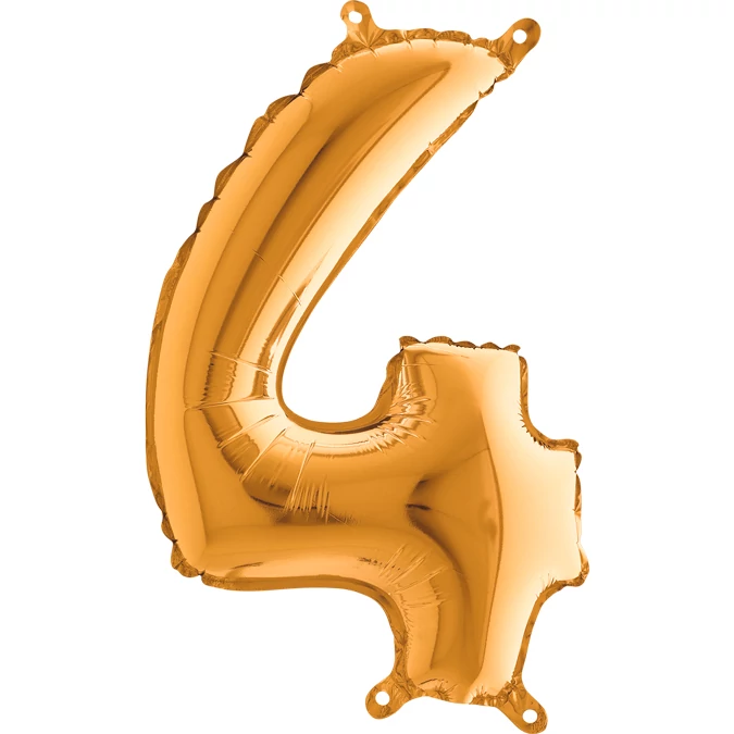 MiniShape - arany színű 4-es szám fólia lufi