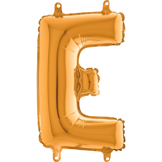 MiniShape - arany színű E betű fólia lufi