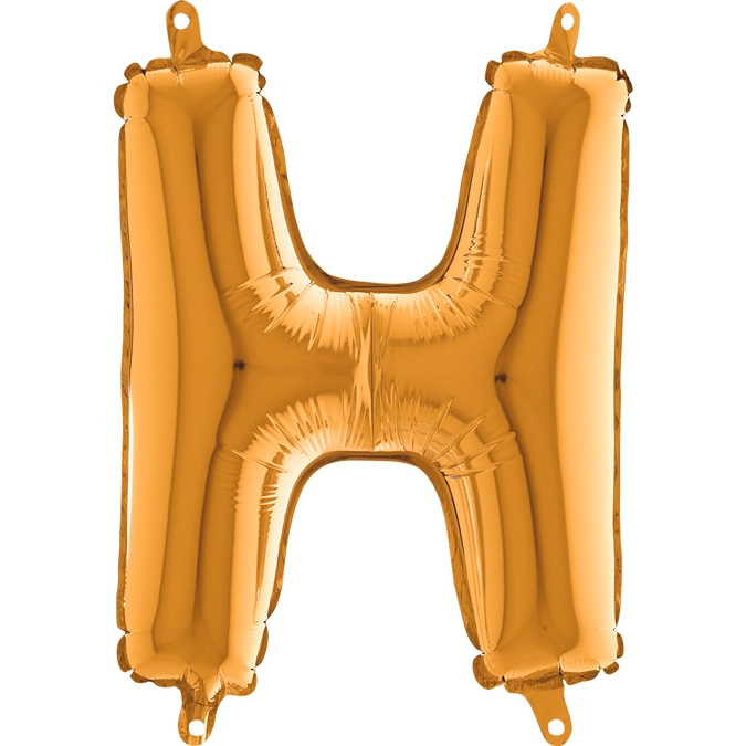 MiniShape - arany színű H betű fólia lufi