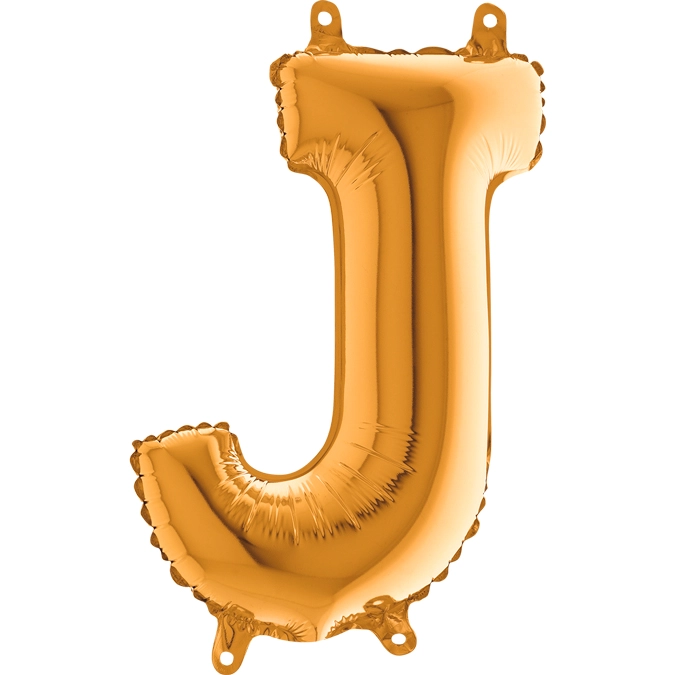 MiniShape - arany színű J betű fólia lufi